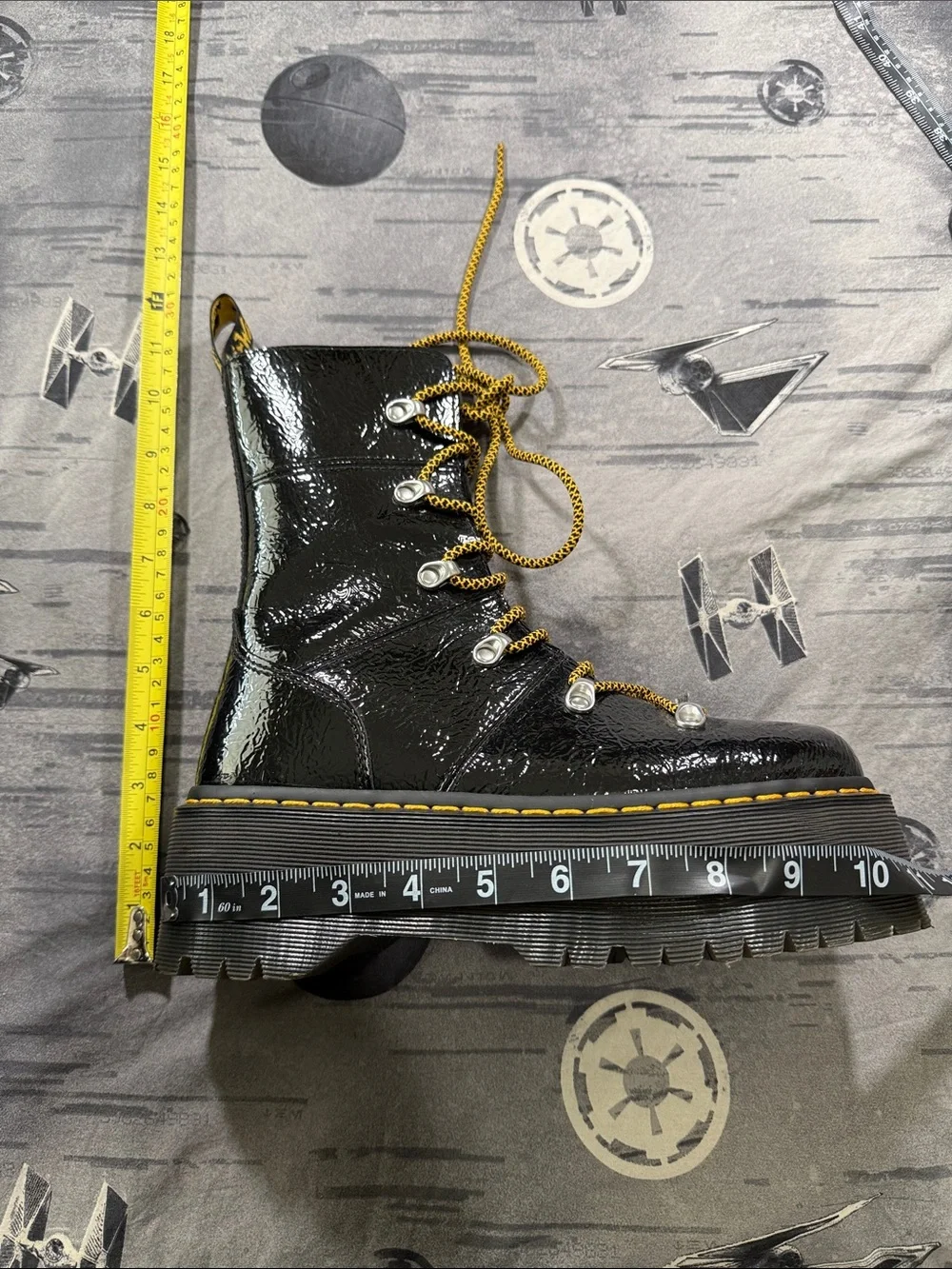 DR MARTENS GHILANA MAX PLATFORMS PATENT LEATHER SZ 8 UK 6